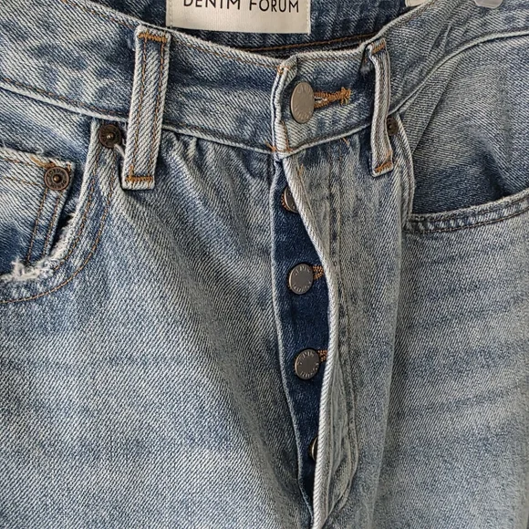 Denim Forum 28 Indie Sleeze Slouchy 90s Organic Button Fly BF High Rise Jeans - Picture 6 of 16